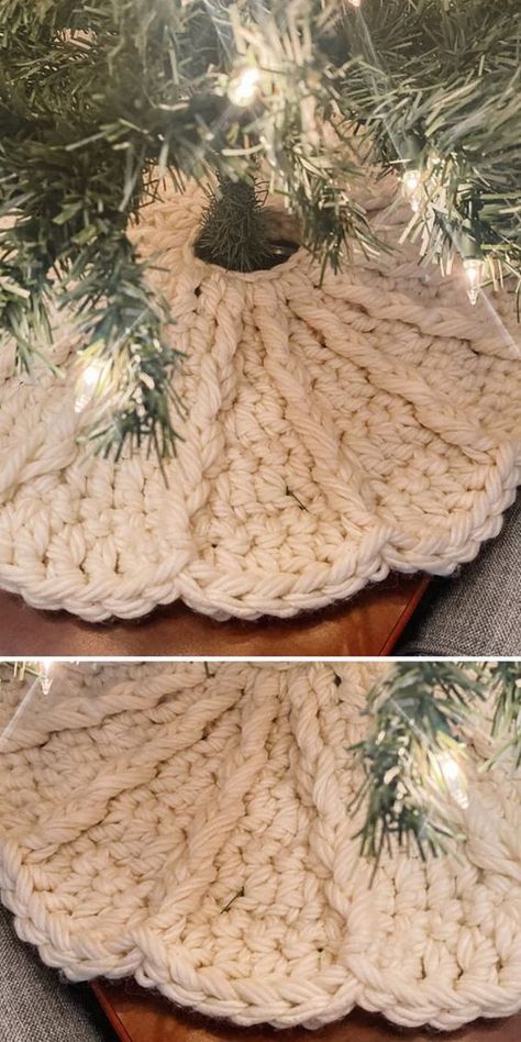 Crocheted Christmas Tree Skirt Patterns, Crochet Xmas Tree Skirt Free Pattern, Chunky Tree Skirt Crochet, Christmas Tree Skirts Crochet, Christmas Tree Skirt Crochet Free, Crochet Christmas Skirt Pattern, Crochet Small Christmas Tree Skirt, Christmas Tree Crochet Skirt, How To Starch Crochet Items