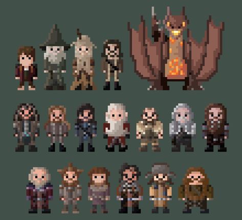 The Lord of the Rings / The Hobbit 8 Bit Pixel Art Patterns Pixel Art Crochet, 8 Bit Pixel Art, Art Crochet, Pixel Art Templates, Pixel Drawing, Perler Bead Templates, Pixel Art Characters, Cd Art, Pixel Art Games