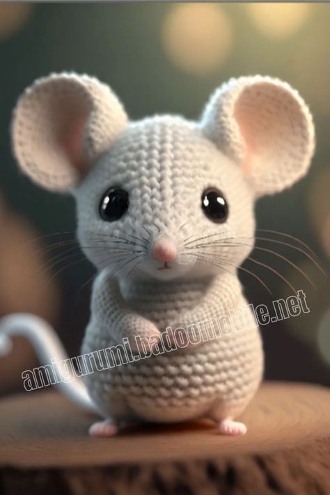 Crocheted Mouse, Chat Crochet, Amigurumi Minta, Gifts Crochet, Easy Crochet Animals, Crocheting Patterns, Crochet Panda, Beginners Crochet, Crochet Mouse