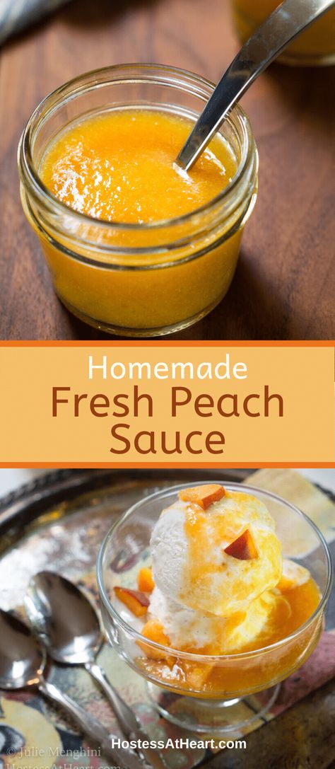 Peach Ice Cream Topping, Fresh Peach Sauce, Peaches Dessert, Lake Recipes, Freezing Peaches, Fruit Sauces, Fresh Peach Recipes, Peach Sauce, Ice Cream Sauce