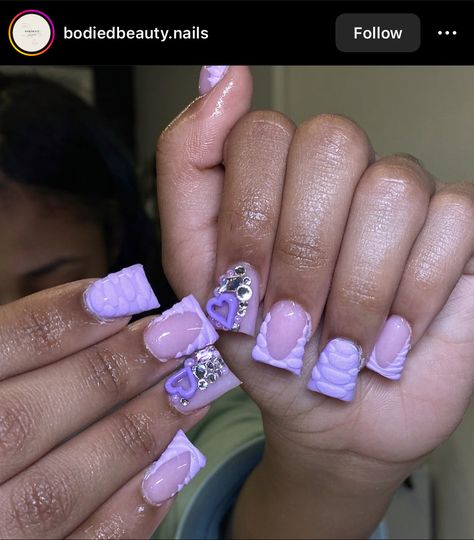 Short Capricorn Nails, Short Nail Ideas Purple, Capricorn Szn, Purple Set, Purple Acrylic Nails, Hard Nails, Duck Nails, Blue Acrylic Nails, Colored Acrylic Nails