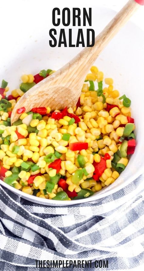 This creamy corn salad recipe is easy to make and is a perfect summer side dish! Make it with sour cream, mayo, and cheese! Cold Corn Salad, Creamy Corn Salad, Sandwich Combos, Corn Salad Recipe Easy, Mexican Street Corn Salad Recipe, Easy Corn Salad, Corn Side, Corn Salad Recipe, Chicken Salad Recipe Easy