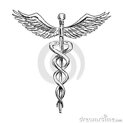 Nursing Tattoos, Caduceus Tattoo, Nurse Tattoo, Medical Symbols, Greek Tattoos, Navy Sailor, Hand Sketch, Dreamcatcher Tattoo, Tatting