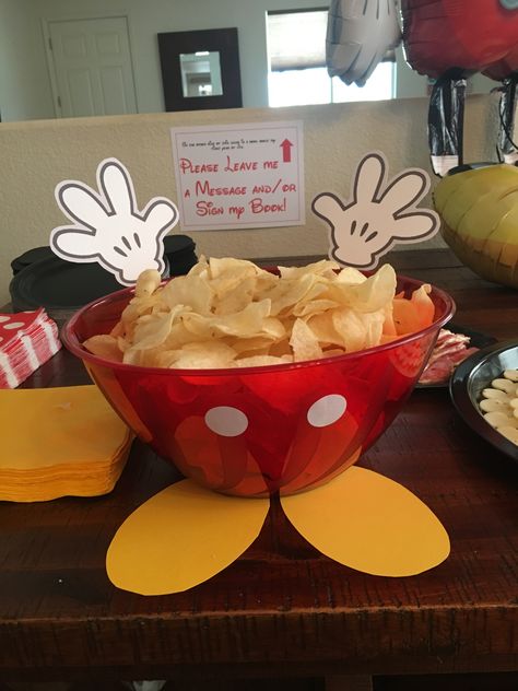 Mickey Mouse First Birthday Party Ideas, Mickey Food Ideas, Red Minnie Mouse Party Ideas, Twoodles Birthday Party Boy, Mickey Clubhouse Party Decorations, Mickey Mouse Themed Food, Mickey Mouse Food Ideas, Mickey Mouse Birthday Party Ideas 1st, Mickey Breakfast