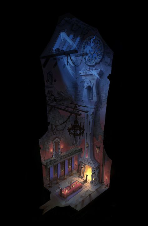 ArtStation - Dracula's Dinning Room, Josh Black Josh Black, Gothic Study, Bloxburg Halloween, Bakery Background, Tropical City, Gothic Setting, Interior Concept Art, Dungeon Room, Sea Pirates