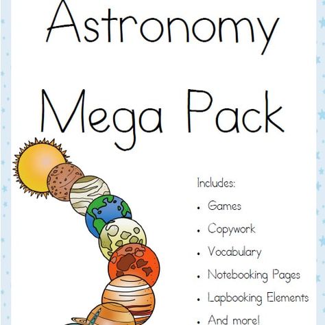 Free Astronomy Mega Pack - Year Round Homeschooling Outer Space Homeschool, Solar System Unit Study, Homeschool Astronomy, Apologia Astronomy, Solar System Unit, Planets And Stars, Sistem Solar, Space Unit, Space Activities