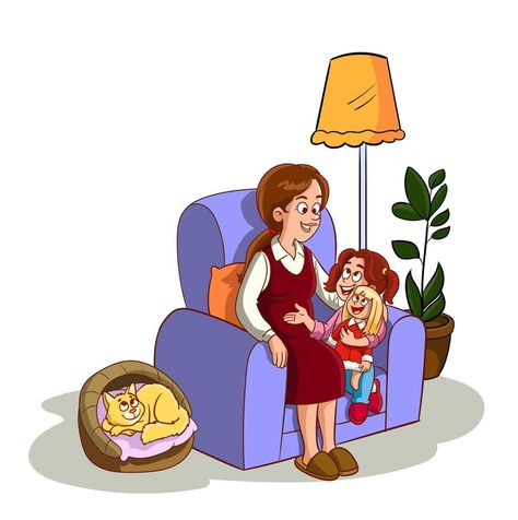 Mother And Daughter Talking, Chinese Language Learning, Smart Parenting, Vocabulary Activities, Mother And Daughter, Take A Seat, Vector Clipart, Vector Art, Vector Free