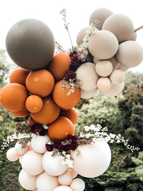 Moody Balloon Garland, Fall Boho Balloon Garland, Fall Color Balloons, Harvest Balloon Decorations, Fall Harvest Balloon Arch, Baloon Garland Fall, Birthday Arch, Birthday Deco, 30th Bday Party