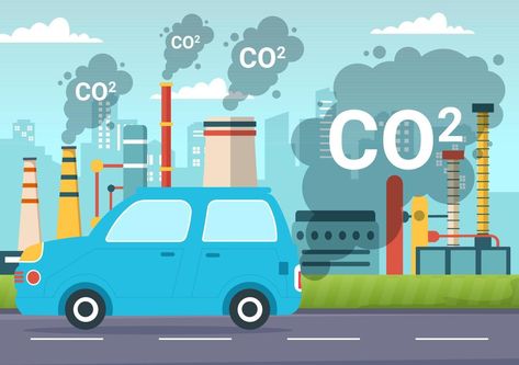 Carbon Dioxide or CO2 Illustration to Save Planet Earth from Climate Change as a Result of Factory and Vehicle Pollution in Hand Drawn Templates Carbon Dioxide Illustration, Energi Terbarukan, Save Planet, Save Planet Earth, Traffic Congestion, Cartoon Clip, Carbon Dioxide, Air Pollution, Cartoon Clip Art