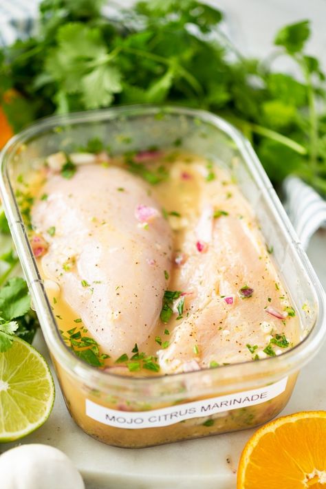 Easy Mojo Marinade (Chicken or Pork) Mojo Marinade, Marinade Chicken, Citrus Marinade, Marinade Sauce, Chicken Marinade, Baked Chicken Wings, Marinade Recipes, Easy Pork, Princess Cruises