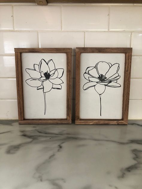 Eucalyptus Prints, Framed Wood Signs, Flowers Eucalyptus, Hand Flower, Home Decor Wall Hanging, Sign Making, Hand Flowers, Signed Artwork, Flower Stem