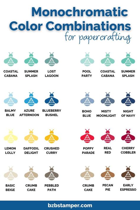 What is Two-Step Stamping? Stampin Up Color Combos Colour Combinations, Stampin Up Colour Combinations, Stampin Up Color Combinations, Monochromatic Cards, Colours That Go Together, Printable Chart, Piece By Piece, Stamp Projects, Handy Dandy