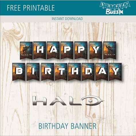 Use this free printable Halo birthday banner template to create a banner which reads “HAPPY BIRTHDAY” for a Halo video game themed birthday party. The free templates include a design which features Master Chief and a HALO alien. There are 15 pages to this template, which are made up of the letters to spell out … Halo Master Chief Birthday Party, Halo Birthday Banner, Halo Themed Birthday Party, Halo Birthday Party Ideas, Halo Birthday Parties, Halo Birthday, Halo Party, Xbox Party, Halo Video Game