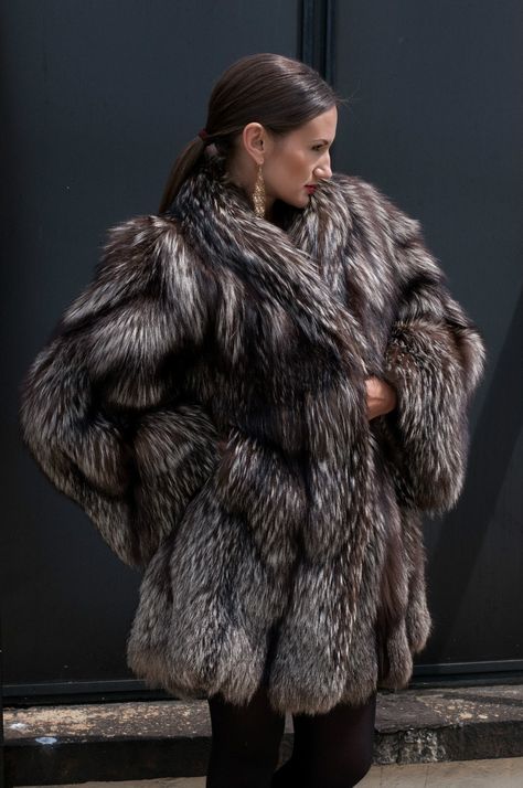 . Sleek Dress, Silver Fox, Fur Fashion, Faux Fur Jacket, Fox Fur, Women Empowerment, Faux Fur, Fox, Casual Wear