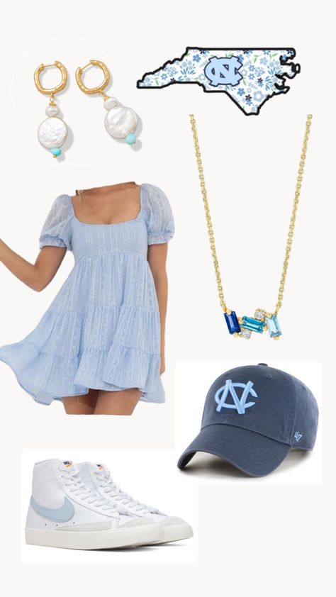 Gameday Fits, College Gameday Outfits, Gameday Outfits, Unc Chapel Hill, College Gameday, Eras Tour Outfit, Tar Heels, Gameday Outfit