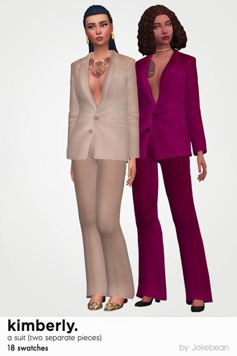 Kimberly suit by Joliebean I couldn’t but try this amazing tutorial by @faaeish, so this suit was born. Hope you’ll enjoy it! BGC new meshes 18 swatches not allowed for random   custom thumbnail  ... Sims 4 Mm Cc, Look Formal, Sims 4 Dresses, Sims 4 Mm, Sims Four, Sims4 Clothes, Sims 4 Mods Clothes, Sims 4 Cas, Sims 4 Cc Finds