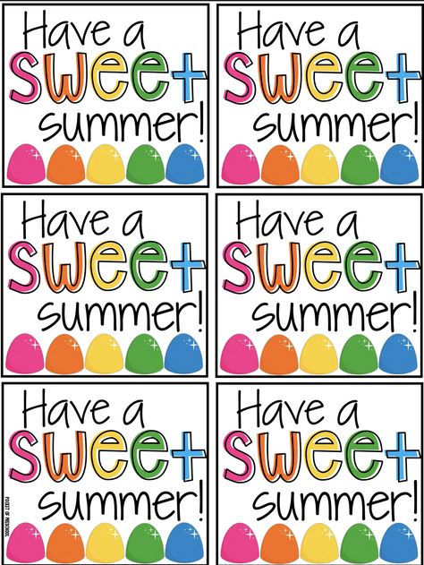 Student Summer Gift Ideas, Have A Sweet Summer Printable Free, Kids School Gifts, Classroom Jobs Display, Student Gift Tags, Teacher Appreciation Gifts Diy, Student Teacher Gifts, Preschool Planning, Diy Back To School