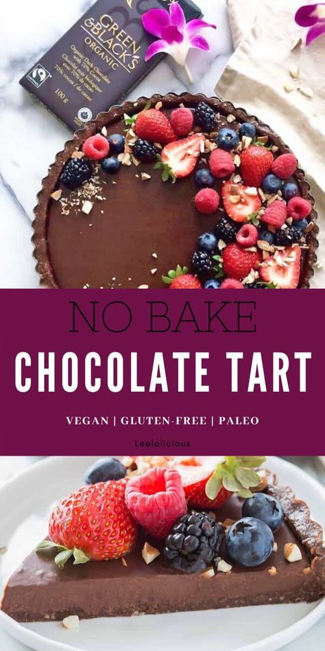 No Bake Chocolate Tart, Healthy Tart, Mold Recipes, Nobake Dessert, Tart Vegan, Tarte Vegan, Vegan Tarts, Chocolate Tarts Recipe, Mothers Day Desserts