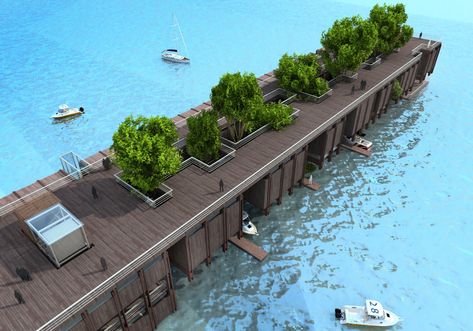 Pier and Mangrove Museum for emigrants Site Development Plan, Floating Architecture, Mangrove Forest, Architecture Concept Drawings, Floating House, Structure Architecture, Urban Farming, Sustainable Architecture, Staircases