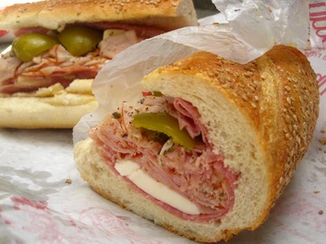 Koch's Deli in West Philly- Jewish Hoagie. Man, do I miss living near Philly. : ( Philadelphia Sandwich, Italian Hoagies, Thai Pizza, Hoagie Sandwiches, Italian Hoagie, Philly Style, Cooking Design, Pork Cutlets, Deli Food