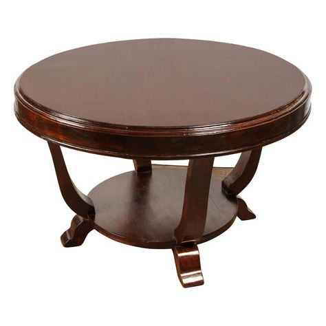 Handsome and large round table of solid rosewood. Made for the local French expatriates in the Art Deco style. Large Round Table, Rosewood Table, Vintage Side Table, Furniture Vintage, Art Deco Home, Art Deco Furniture, Steel Furniture, French Furniture, How To Clean Furniture