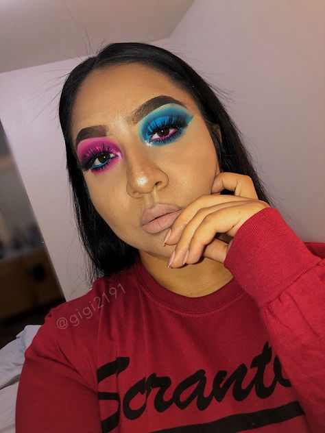 Gender reveal inspired makeup James Charles palette Gender Reveal Makeup Ideas Black Women, Gender Reveal Makeup Ideas, Gender Reveal Makeup, Makeup Ideas Black Women, Makeup Ideas Black, James Charles Palette, Inspired Makeup, James Charles, Baby Reveal