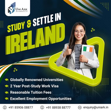 Uniark provides expert support and advice to students who want to study in Ireland. Apply for your Ireland student visa with UniArk Study Abroad Pvt Ltd. We have many great opportunities for a better career. Give wings to your dreams with Uniark. Contact now! For enquiries visit: 🌐 www.uniark.in 📍 Ernakulam ☎ 0484-4027772, +91 8893888777 📍 Calicut: +91 9781888777 📍 Dubai: +971505613495 #Abroadstudy #Abroadeducation #Uniark #StudyAbroad #StudyinIreland #Ireland Study In Ireland Creative Ads, Study In Ireland, Student Visa, Visiting Card, Tuition Fees, Best Careers, Employment Opportunities, Visiting Cards, Creative Ads