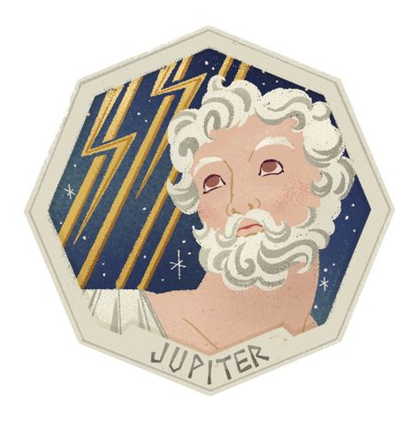 Jupiter God Art, Greek God Illustration, Jupiter Illustration, Roman Illustration, Jupiter God, Chinese Astrology, Roman Gods, Greek Gods And Goddesses, Greek And Roman Mythology