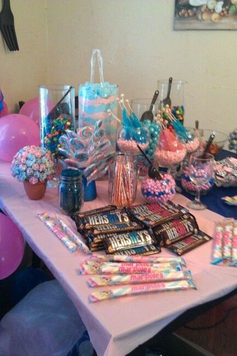 Baby Gender Reveal Party Ideas, Gender Reveal Party Food Ideas, Gender Reveal Candy, Gender Ideas, Gender Reveal Food, Gender Reveal Party Food, Football Gender Reveal, Gender Reveal Box, Gender Reveal Party Ideas