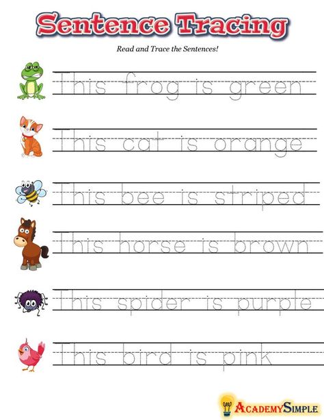 #academysimple, #worksheets, #printable, #primaryschool, #elementaryschool, #academia, #kidsactivities, #activitiesforkids, #cram, #homeschooling, #educationalresources, #download, #pdf, #practice, #learning, #studentfocusededucation, #education, #learningenglish, #earlywriting, #learrningwriting, #grade1, #grade1english Tracing Activity, Writing Test, Activity Worksheet, Language Worksheets, Sight Word Worksheets, English Test, Kids English, 1st Grade Worksheets, Reading And Writing