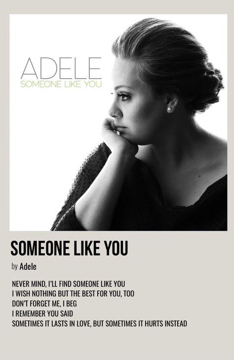 minimal polaroid song poster for someone like you by adele Adele Songs Lyrics, Adele 21, Adele Albums, Adele Lyrics, Adele Music, English Music, Song Posters, Adele Songs, Album Wall