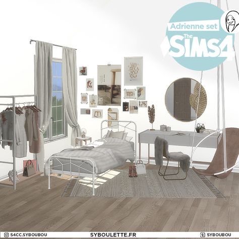 Adrienne bedroom cc sims 4 1 Bedroom Cc Sims 4, Sims 4 Cc Furniture, Bed Table, Cc Sims, Clothes Rack, Sims 4 Cc Finds, Sims 4 Cc, Sims 4 Custom Content, Custom Content