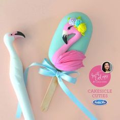 The prettiest flamingo cakesicle - cake by Lulu Goh Flamingo Ice Cream, Flamingo Cakes, Magnum Cake, Popsicles Cake, Ice Cream Cake Pops, Cake Pop Designs, Flamingo Cake, Flamingo Birthday Party, Flamingo Theme