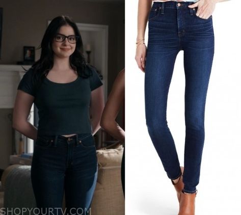 Modern Family: Season 11 Episode 18 Alex’s Dark Blue Skinny Jeans Alex Dunphy Season 11, Alex Modern Family Outfits, Alex Dunphy Outfits, Alex Dunphy, Relatable Characters, Smart Casual Women Outfits, Fall Acrylic, Smart Casual Women, Ariel Winter