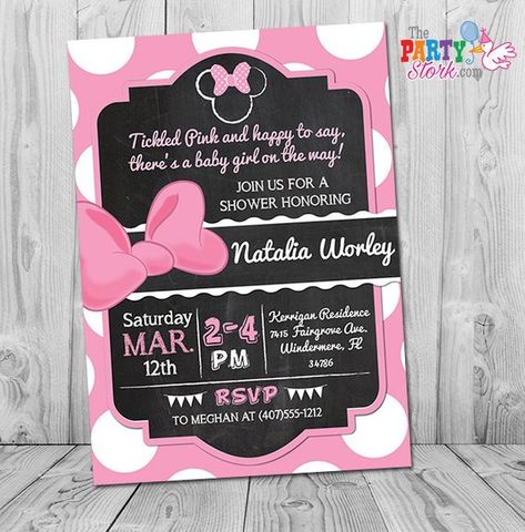 Minnie Mouse Baby Shower Invitation, Pink and Black Minnie Mouse Baby Shower Invites, Baby Shower In Baby Shower Cupcakes For Girls, Minnie Mouse Invitations, Minnie Mouse Baby, Minnie Mouse Baby Shower, Ideas Baby Shower, Toddler Stuff, Printable Party Decorations, Girl Cupcakes, Trendy Baby Shower Ideas