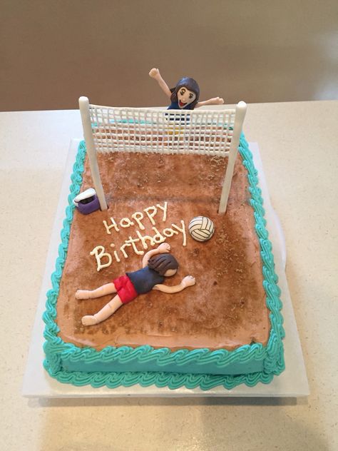 Volleyball                                                                                                                                                                                 More Volleyball Birthday Cakes, Volleyball Snacks, Volleyball Birthday Party, Volleyball Birthday, 13 Birthday Cake, Sport Cakes, Volley Ball, Cute Birthday Cakes, Easy Baking Recipes