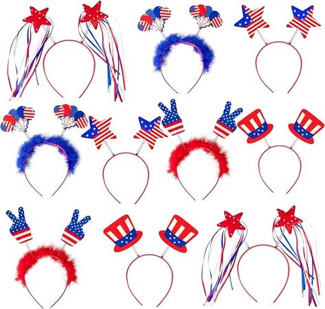 Amazon.com: Moon Boat 10PCS Patriotic Head Boppers Headband - Star Uncle Sam Hat Balloons- Fourth 4th of July Party Accessories Favors Decorations : Toys & Games Head Boppers, Moon Boat, Uncle Sam Hat, Patriotic Headband, 2 Balloon, America Party, Hat Headband, Mini Hat, American Flag Print