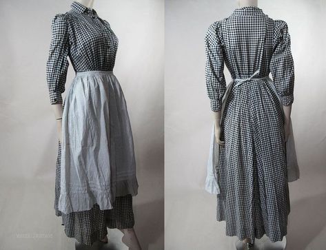 1800s Fashion Poor, Woollen Dresses, Poor Clothes, 1800s Clothing, Victorian Fashion Women, Farm Dress, 1890s Fashion, American Dress, 1800s Fashion