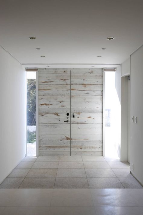 Actually a very nice design for a rustic setting, and would look great without the whitewash and just a touch of 'distressing.' White Doors, Decoration Inspiration, Beautiful Doors, Entrance Doors, The Doors, Wooden Doors, 인테리어 디자인, Door Design, White Wash