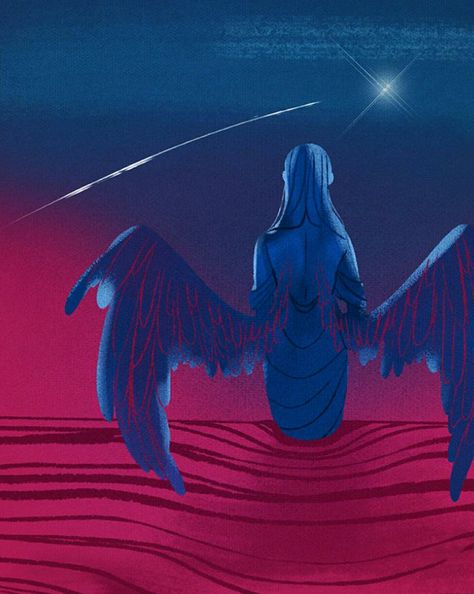 Nyx Lore Olympus, Hypnos And Thanatos, Lore Olympus Fanart, Primordial Goddess, Goddess Of The Night, Feathered Wings, Blue Skin, Greek Mythology Art, Lore Olympus