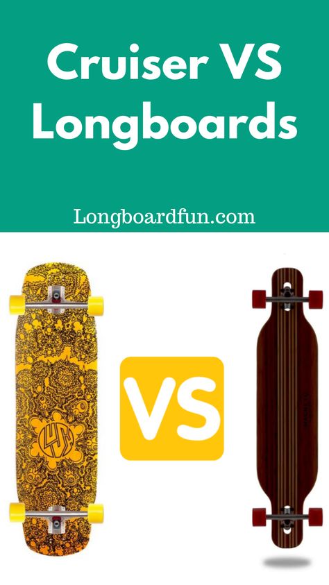 Are you stuck between a cruiser and a longboard? Do you want to learn the basic differences and which one is best for you? Longboard Cruising, Longboard Cruiser, Beginner Skateboard, Cruiser Boards, Longboard Decks, Deck Size, Large Truck, Small Deck, Longboards