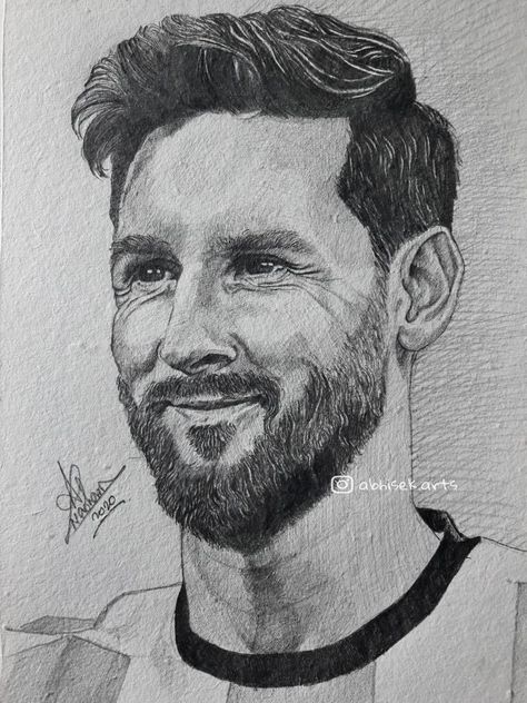 Messi Portrait Sketch, Messi Sketch Pencil, Ronaldo Sketch Pencil, How To Draw Messi, Messi Drawing Sketches, Messi Drawing Pencil, Celebrity Drawings Pencil Sketch, Sketch Celebrity, Messi Sketch