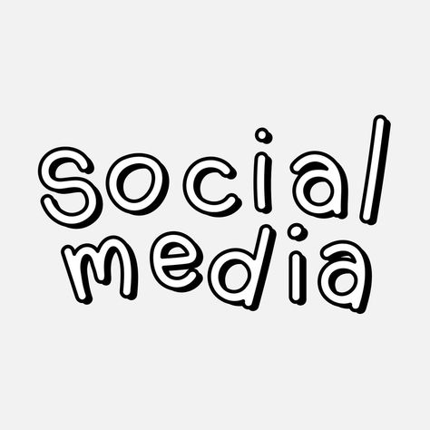 Social Media Stickers Aesthetic, Social Media Widget Aesthetic, Social Media Typography, Social Media Widget, Doodle Typography, Social Media Communication, Social Media Stickers, Hand Drawn Typography, Media Communication