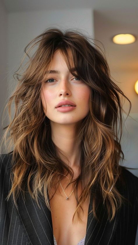 22 Curtain Bangs Looks to Elevate Your Style Bride Hairstyles For Long Hair, Bangs Wavy Hair, Hairstyles Drawing, Rambut Brunette, Layered Hair With Bangs, Beachy Hair, Cozy Aesthetic, Long Hair With Bangs, Hair Colours