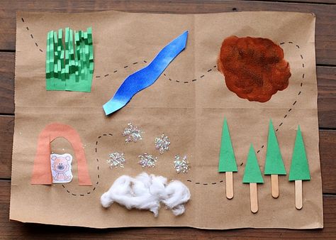 Map Craft Activity for Kids Inspired by We're Going on a Bear Hunt Going On A Bear Hunt, Popular Childrens Books, Bear Hunt, Map Crafts, Map Activities, Homeschool Learning, Bear Crafts, Teddy Bear Picnic, Themed Crafts