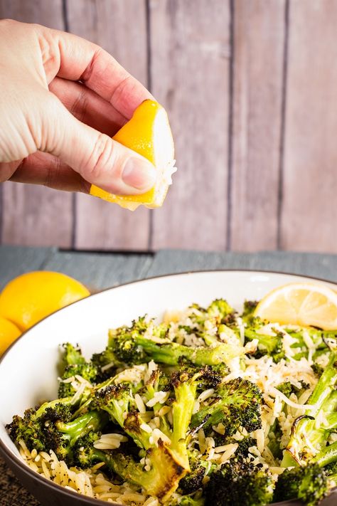 Lemon Orzo with Roasted Broccoli Orzo Broccoli, Broccoli Orzo Casserole, Broccoli Orzo, Chicken Orzo Broccoli Recipes, Lemon Broccoli Orzo, Vegetarian Noodles Recipes, Broccoli Lemon, Broccoli Recipes Side Dish, How To Cook Orzo