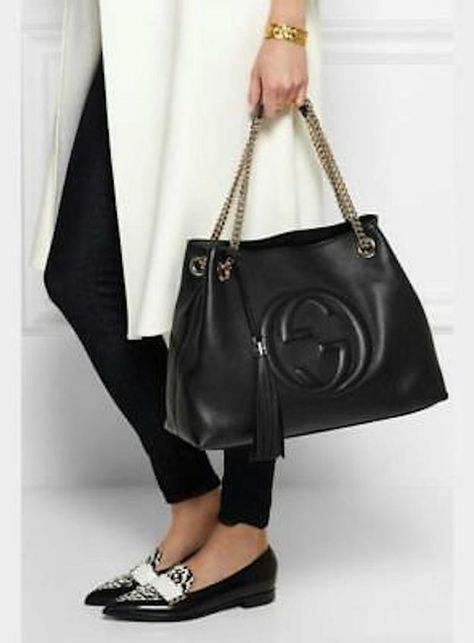 Gucci Soho Bag, Gucci Messenger Bags, Black Leather Messenger Bag, Gucci Soho, Black Leather Satchel, Gucci Tote, Gucci Shoulder Bag, Black Leather Tote, Black Leather Handbags