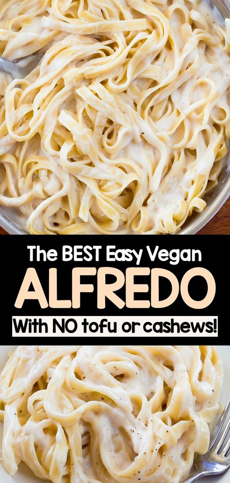 This is the best creamy vegan Alfredo sauce recipe you’ll ever find, and it’s easy to make at home with no dairy, no eggs, and no cashews required Non Dairy Meals, Pasta Alfredo Receta, Fetuccini Alfredo, Dairy Free Alfredo Sauce, Vegan Pasta Sauce, Vegan Alfredo Sauce, Allergy Recipes, Vegan Alfredo, Dairy Free Pasta