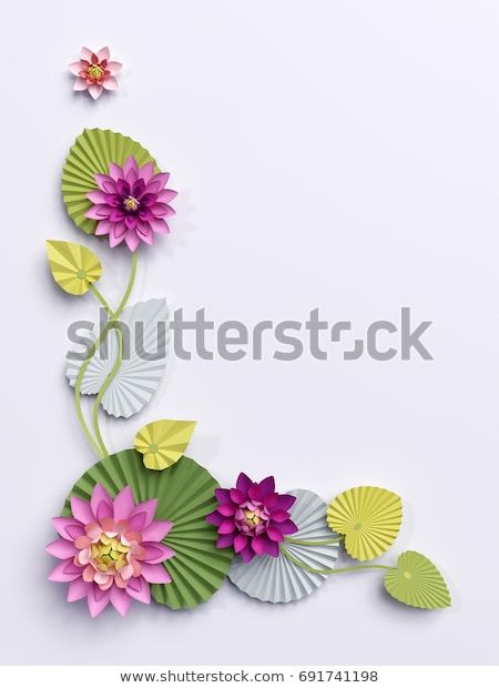 3d Render Paper Lotus Flowers Corner Stock Illustration 691741198 Hearts Paper Crafts, Paper Lotus, Craft Work For Kids, Fall Arts And Crafts, Classroom Board, Paper Wall Hanging, Paper Flower Decor, Paper Flower Crafts, Paper Flower Bouquet