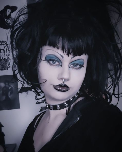 🪦🖤💙🖤🪦 Heres my blue eyed makeup look, here you can actually see the colour on my eyes 🤭🖤 Only 1 day left until whitby #goth #gothic #gothaesthetic #halloween #spooky #witchyvibes #gothgirl #tradgothgirl #tradgoth #tradgothfashion #tattooedgoth #gothinfluencer #gothvibes #gothstyle #gothmakeuplook #gothmodel #gothmakeup #causalgoth #vampiregoth #gothvampire Blue Eyed Makeup, Blue Goth Makeup, Traditional Goth Makeup 80s, Trad Goth Fashion, Blue Trad Goth Makeup, Green Trad Goth Makeup, Trad Goth Makeup Dark Skin, Purple Trad Goth Makeup, Goth Makeup Looks